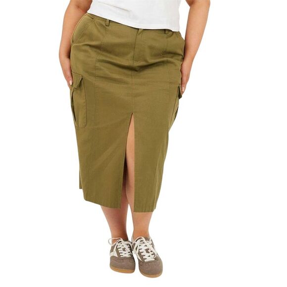 Brave Soul Dresses & Skirts - Brave Soul Womens/Ladies Denim Plus Cargo Skirt / Khaki Green